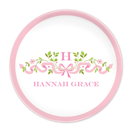 Ribbon Pink Plate Set