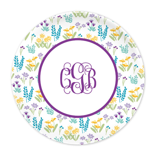 Purple Flower Fields Plate Set