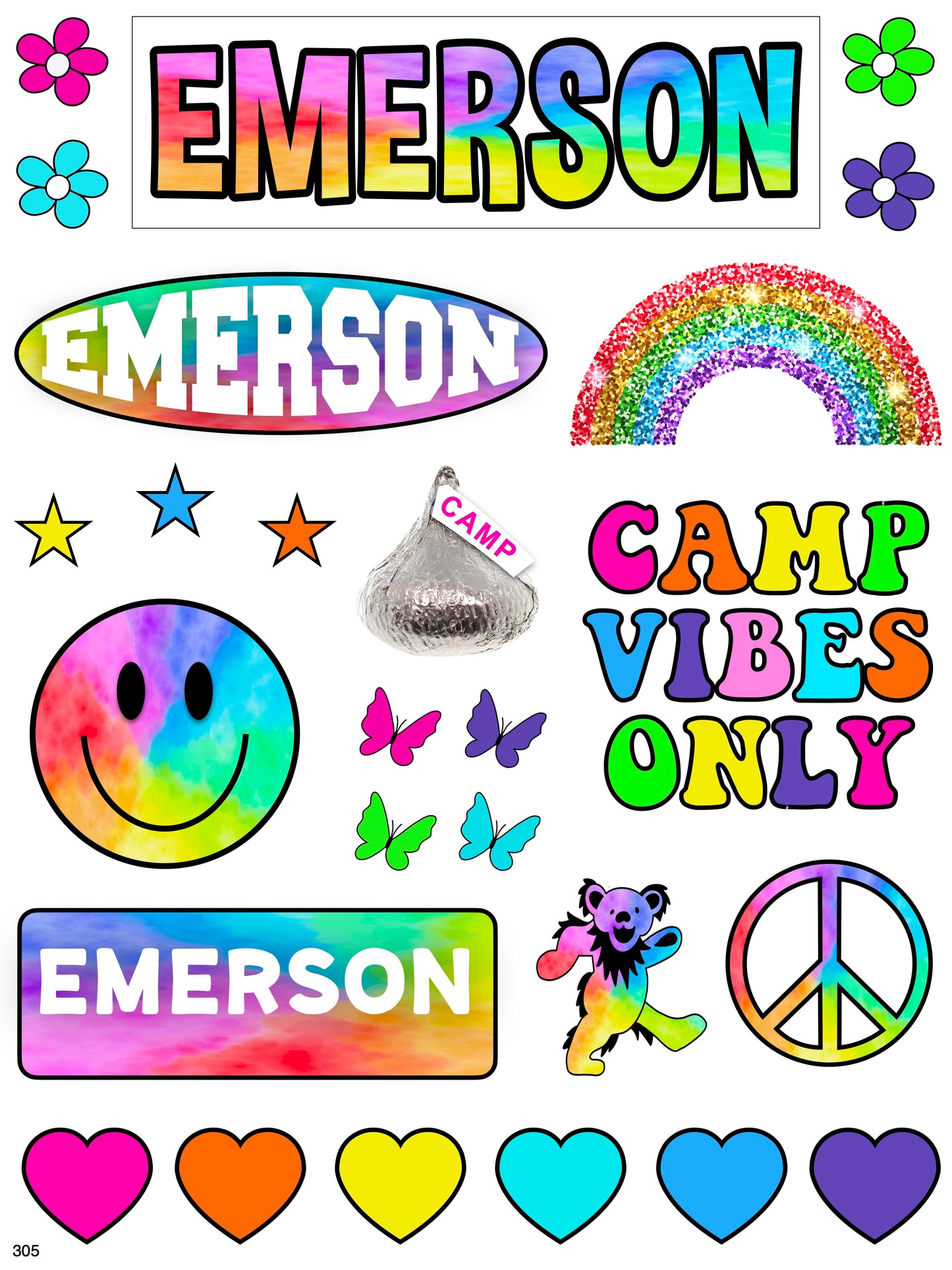 Personalized Cling It Sheet 300 Series