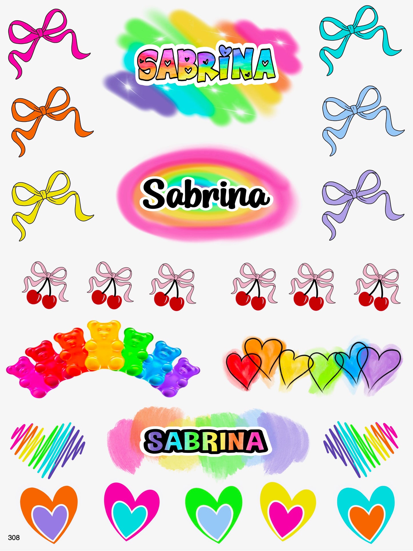 Personalized Cling It Sheet 300 Series
