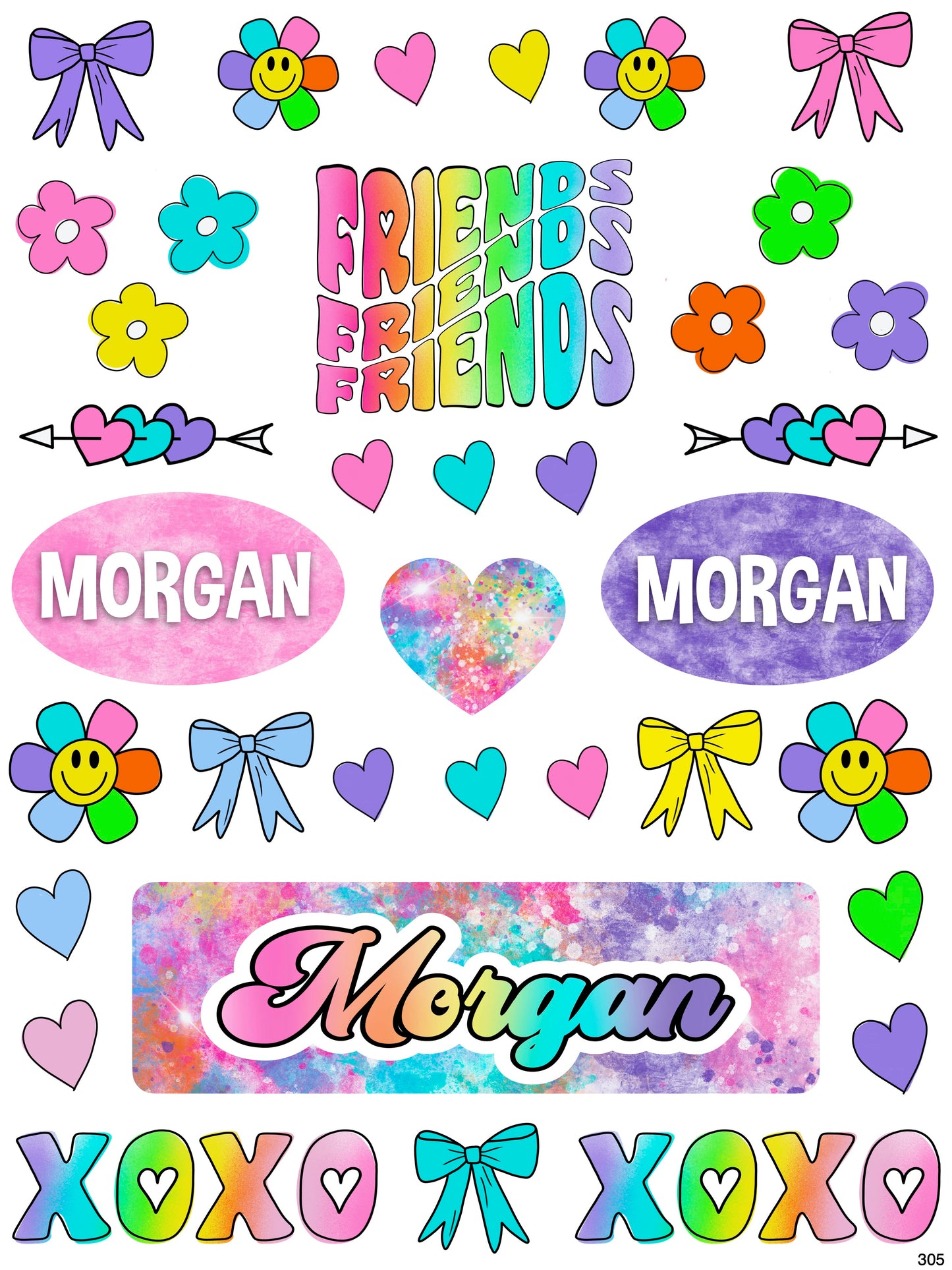 Personalized Cling It Sheet 300 Series