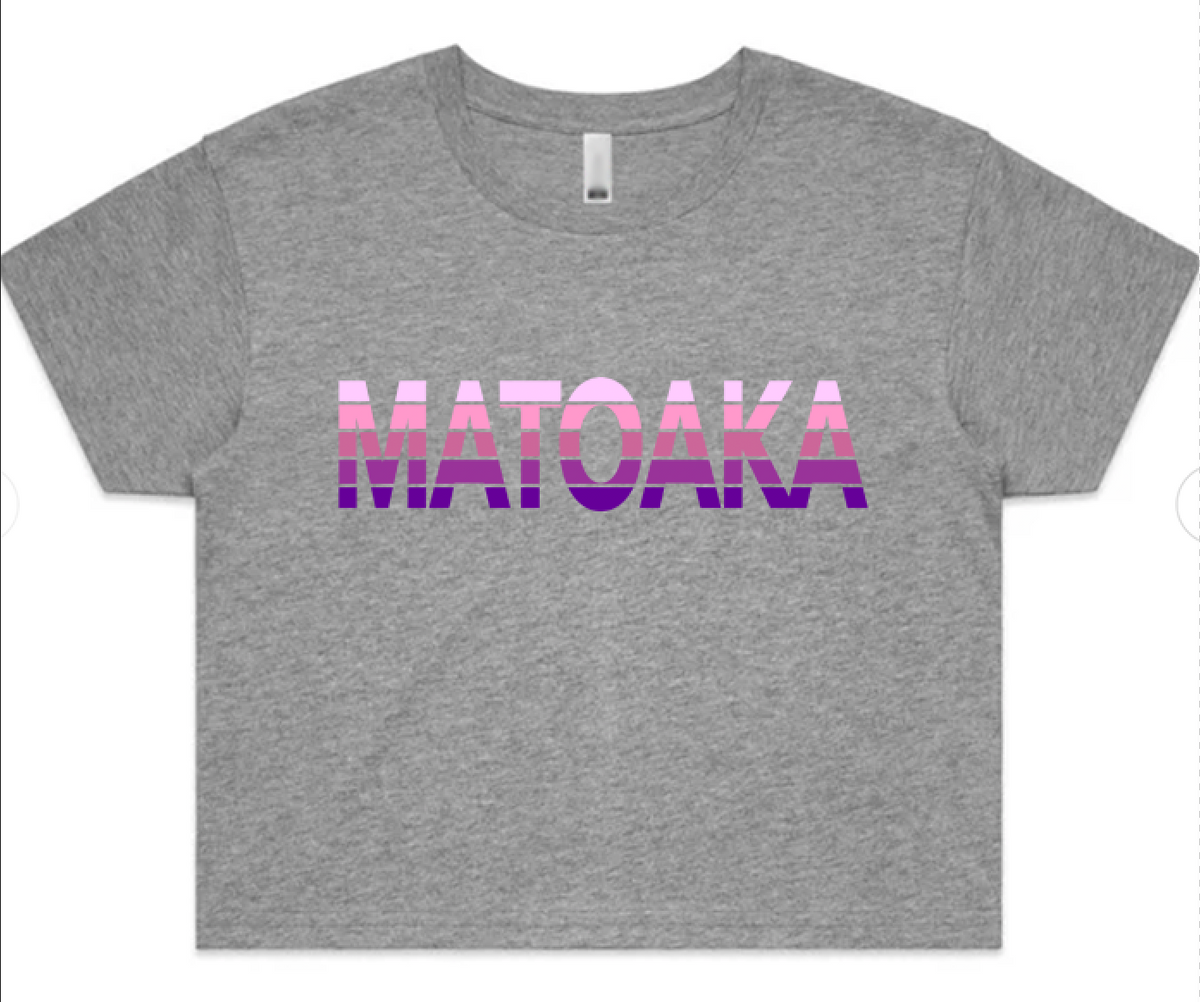 Ombre Stripe Name Crop Tee