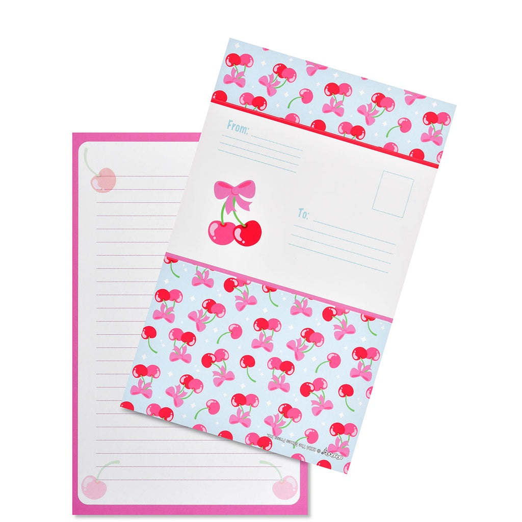 Cheerful Cherries Foldover Stationery