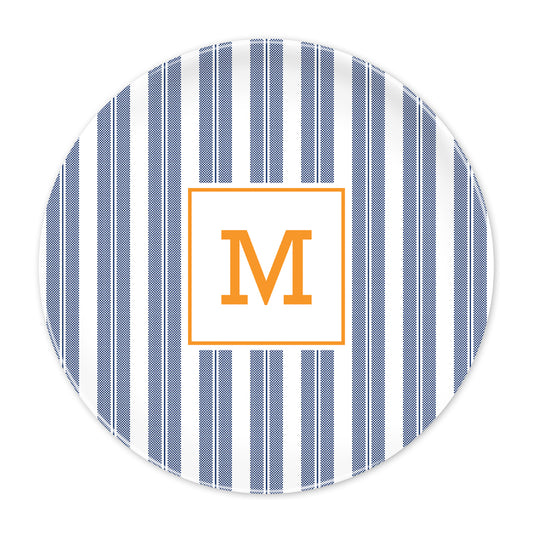 Vineyard Stripe Navy Plate Set