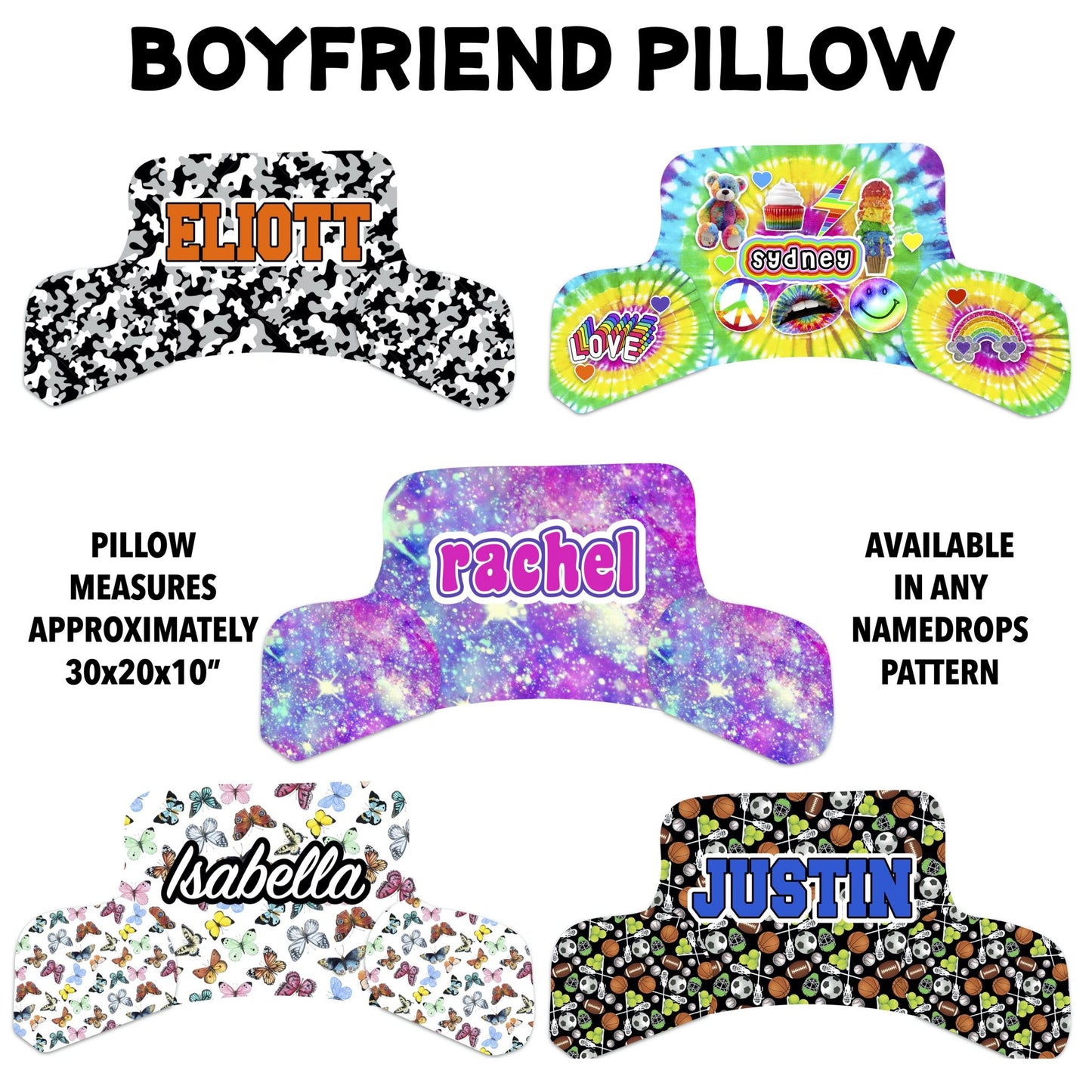 Namedrops Large Boyfriend Pillow