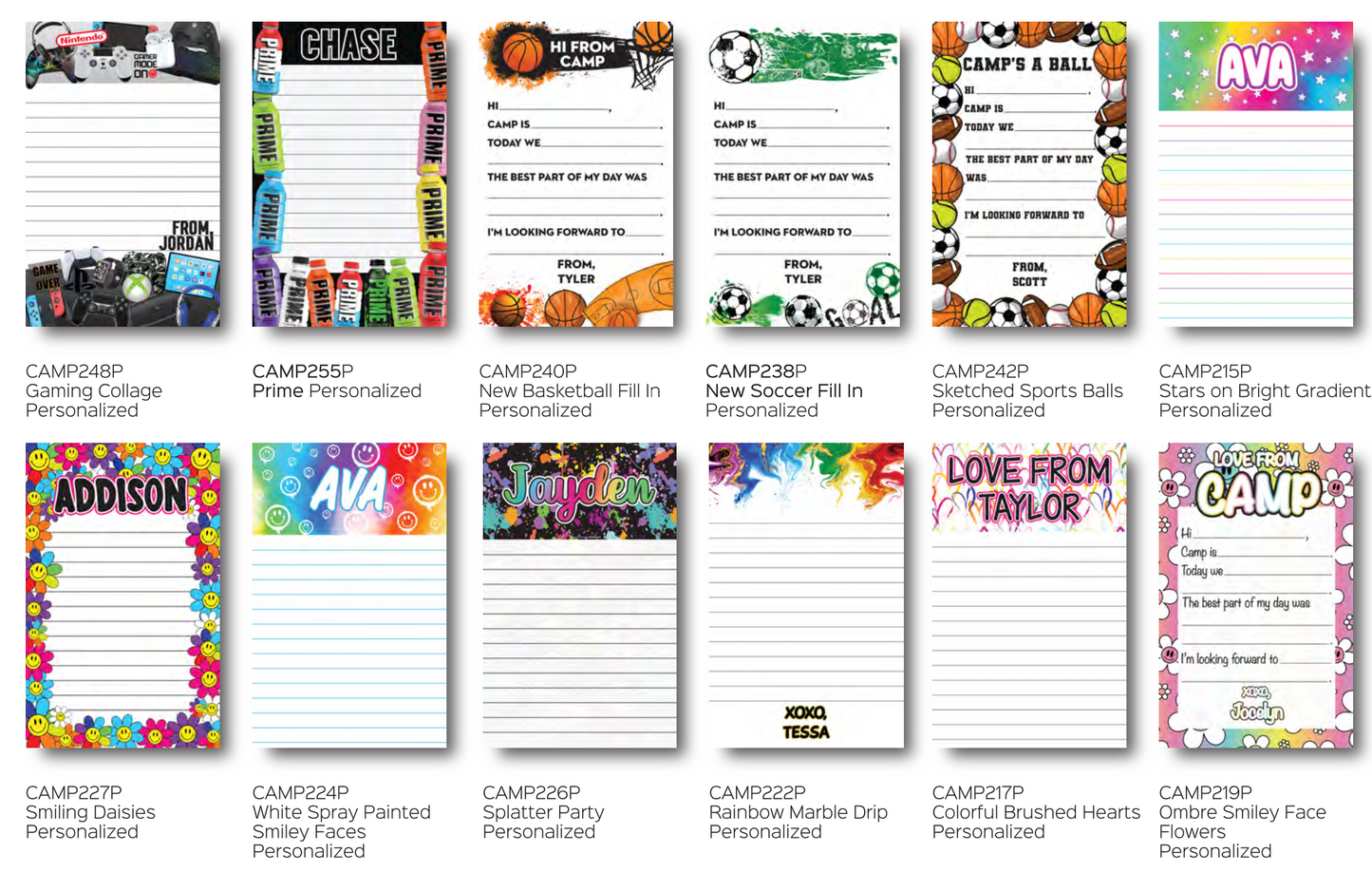 Personalized Camp Stationery Set