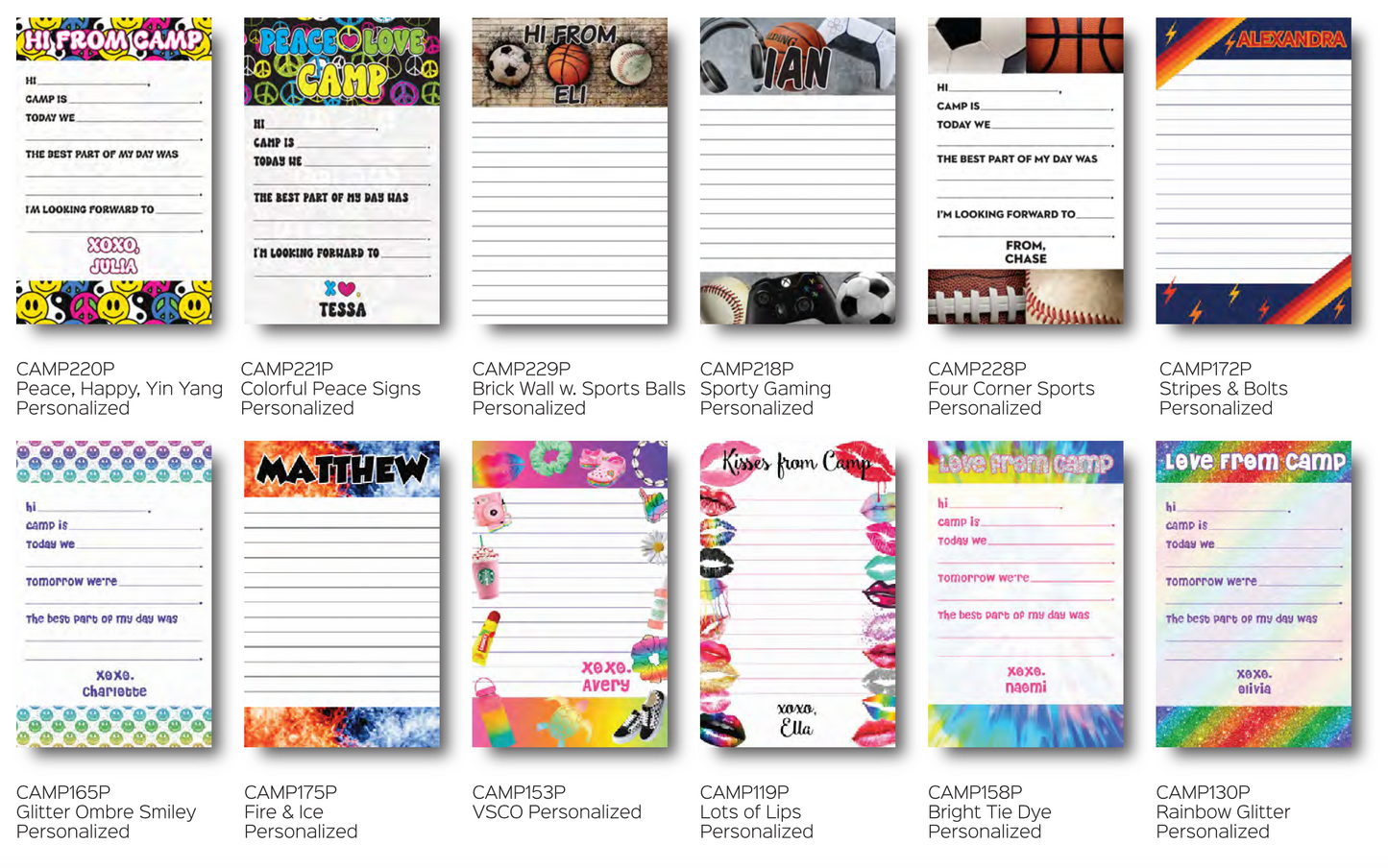 Personalized Camp Stationery Set