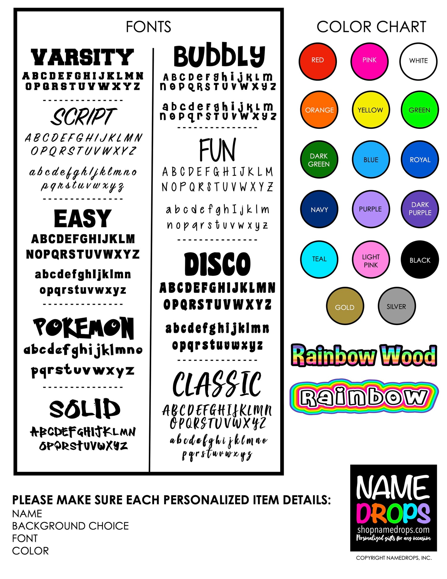 Namedrops Notecards