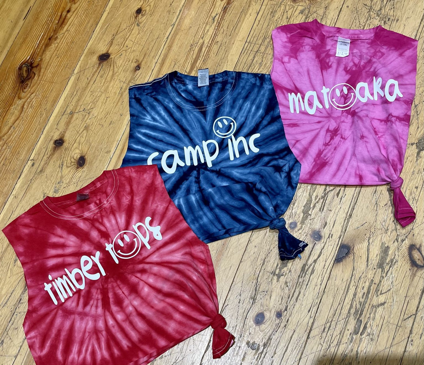 Camp Smiles Tie Dye Side Tie Tank