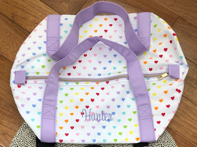 Tiny Hearts Seersucker Duffel By Mint