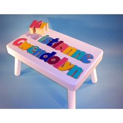 White Two-Name Stool