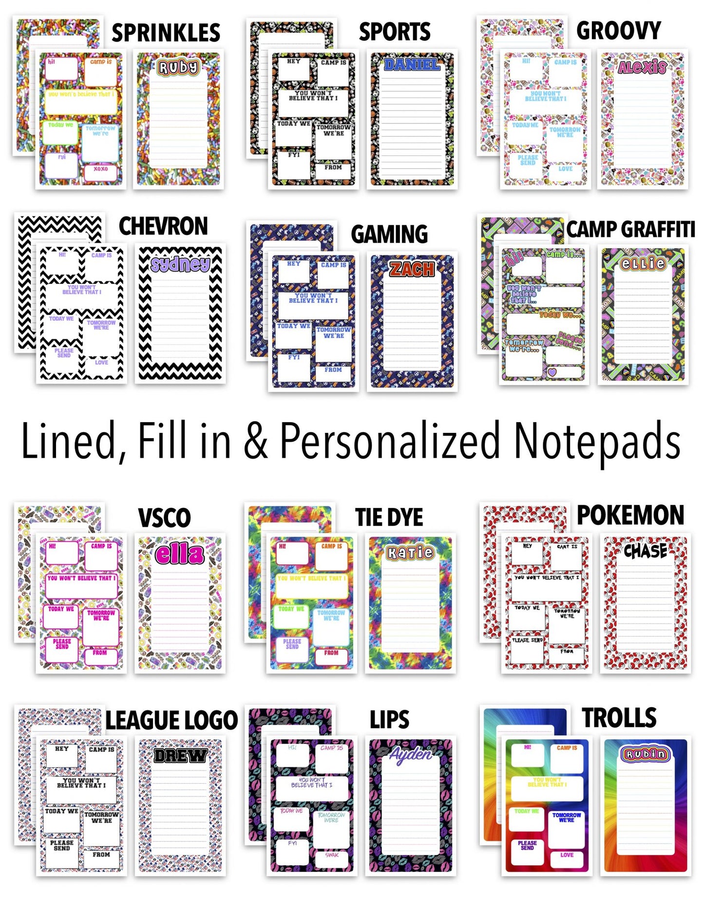 Namedrops Notepads