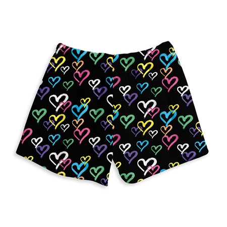 Graffiti Hearts Fuzzy Lounge Shorts