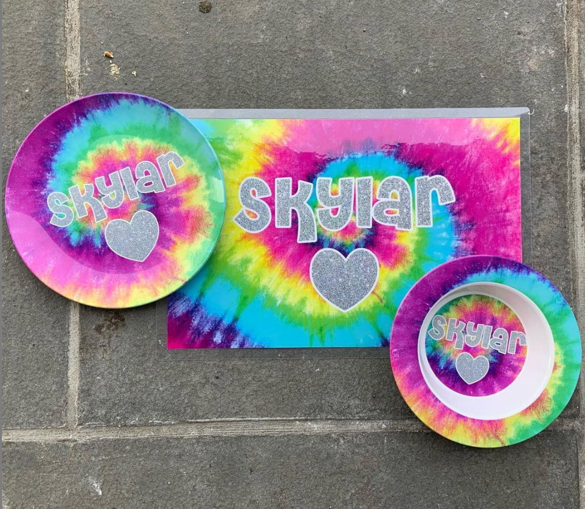 Girls Personalized Plate Set