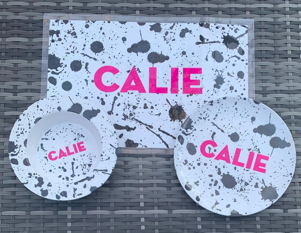 Girls Personalized Plate Set