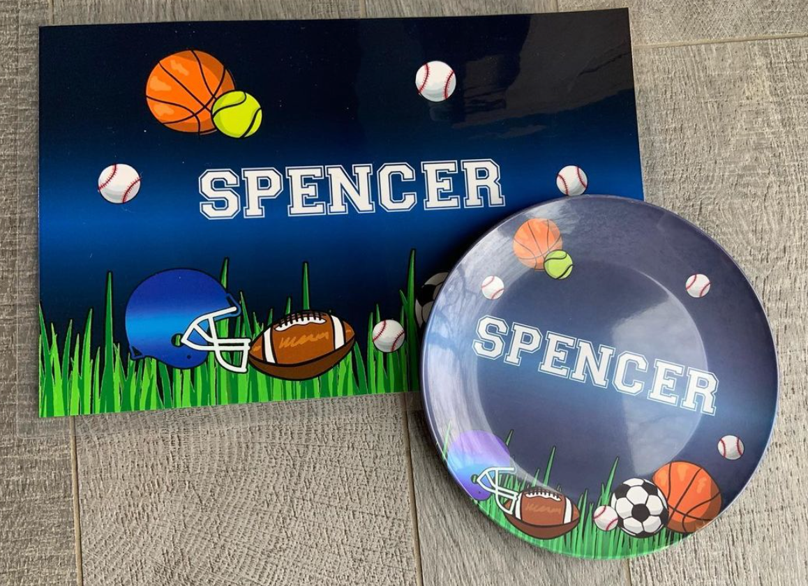 Boys Personalized Plate Set