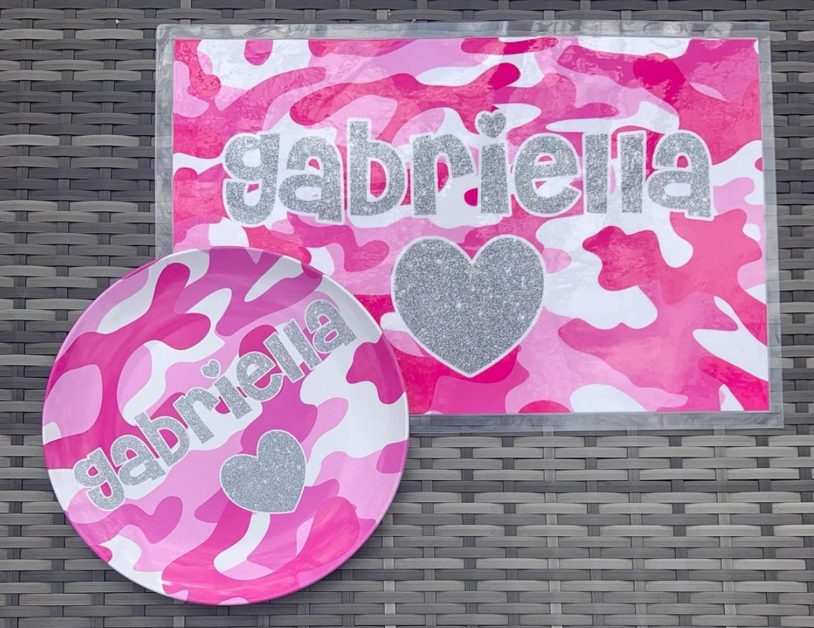 Girls Personalized Plate Set