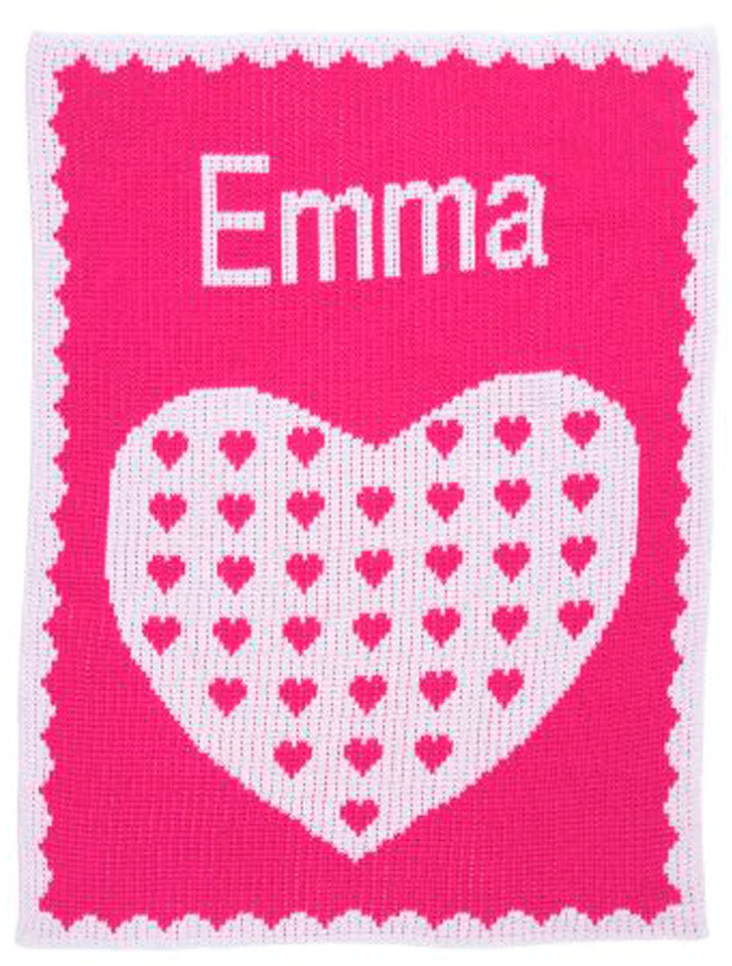 Personalized Heart On Heart Blanket