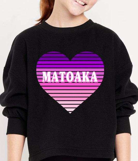 Striped Ombre Heart Crewneck Sweatshirt