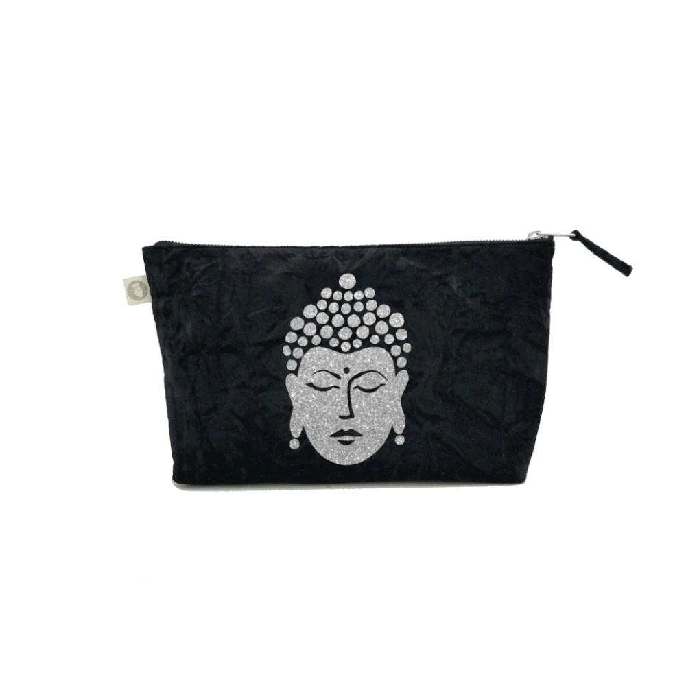 Monogrammed Crushed Velvet Clutch Bag