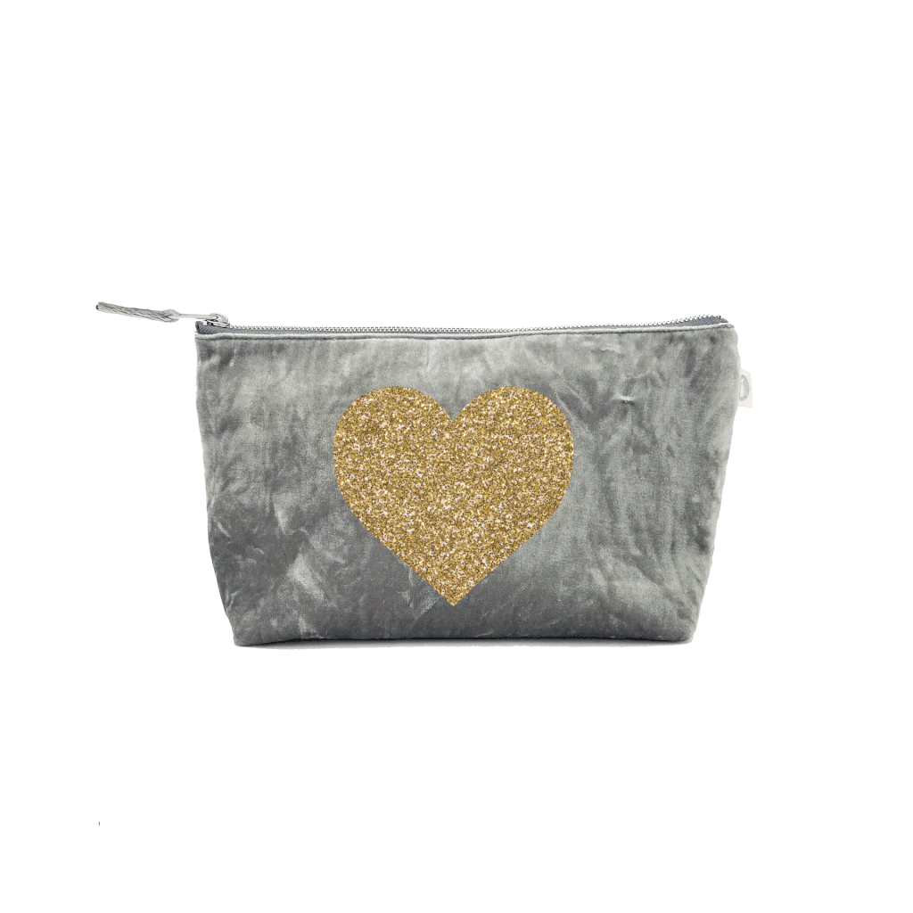 Monogrammed Crushed Velvet Clutch Bag