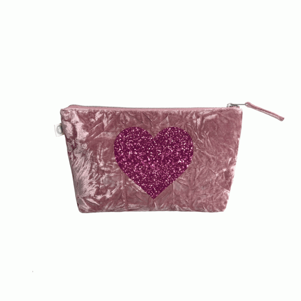 Monogrammed Crushed Velvet Clutch Bag