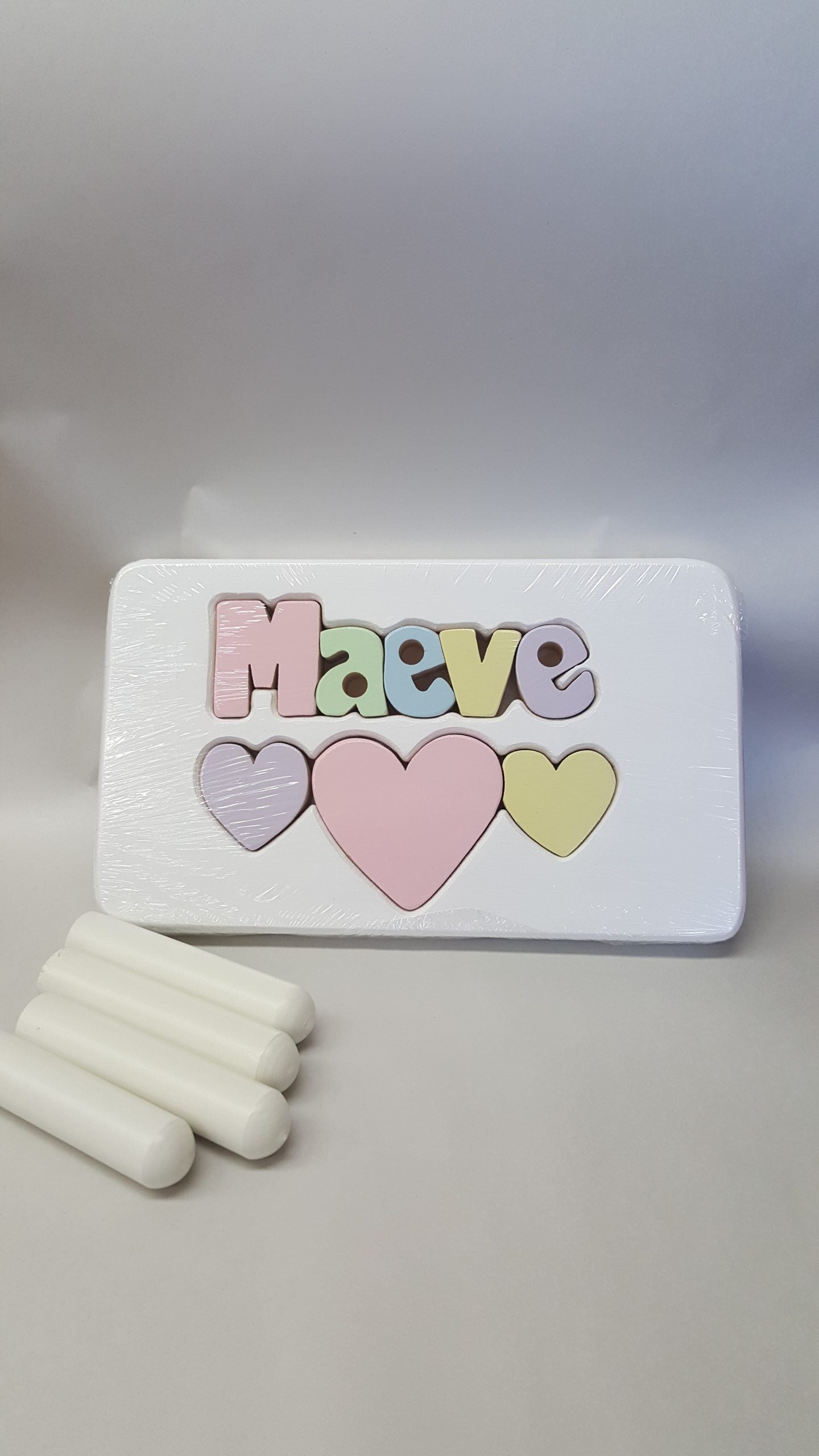 White Triple Heart Stool