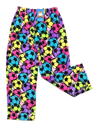 Pastel Soccer Fuzzy PJ Pants