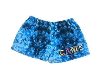 Blue Camp Patch Fuzzy Lounge Shorts