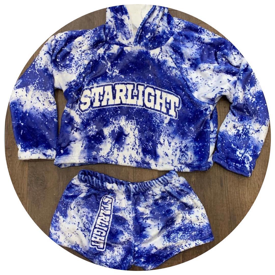 Camp Tie Dye Fuzzy Crop Hoodie