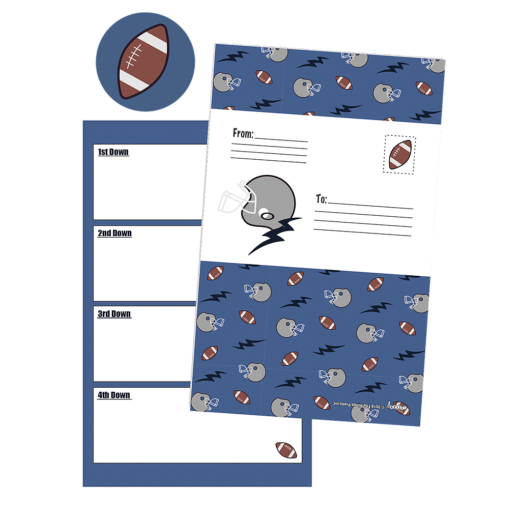 Footballs & Helmets Foldover Stationery