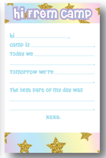 Glitter Stars Camp Stationery