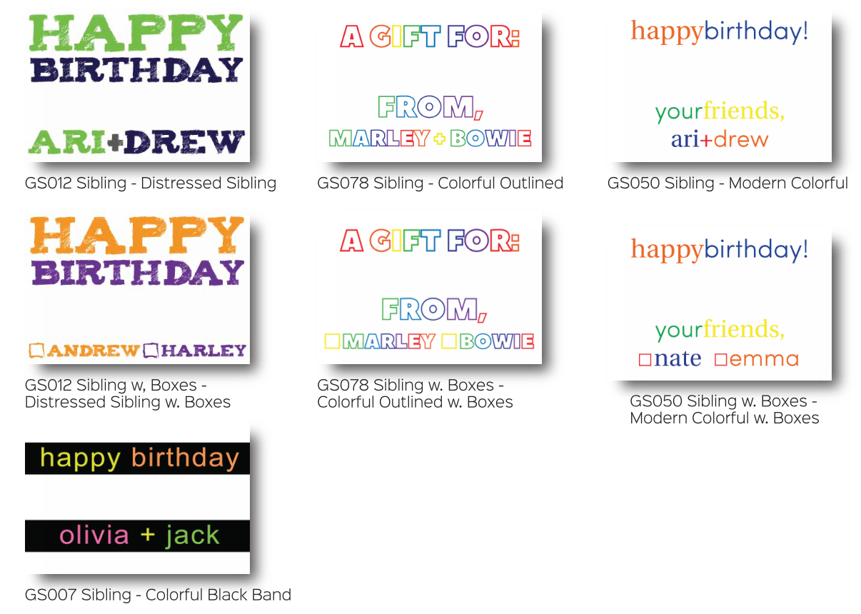 Gift Stickers for Siblings
