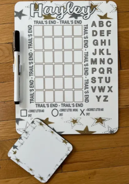 Personalized Wordle Dry Erase Board