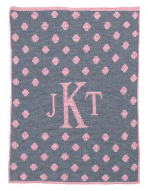 Personalized Dotted Monogram Blanket