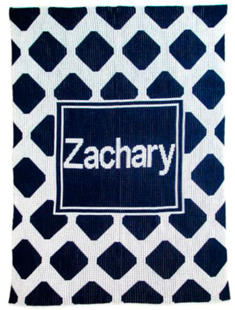 Personalized Modern Crisscross Blanket