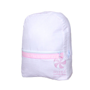 Pink Seersucker Backpack By Mint