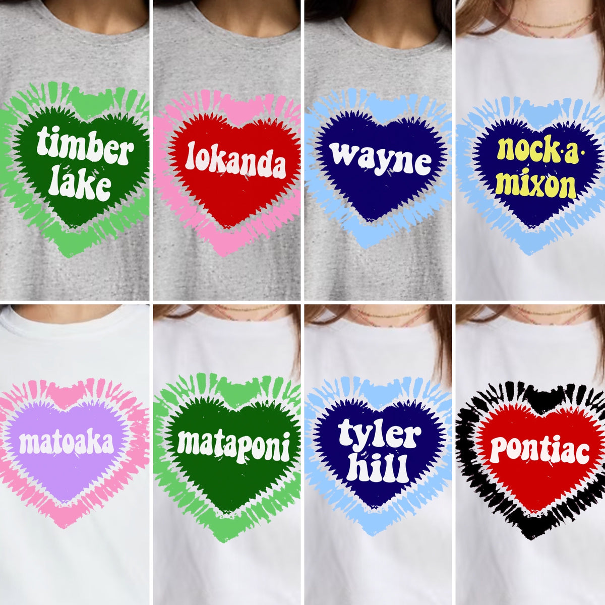 Tie Dye Heart Raw Edge Tee