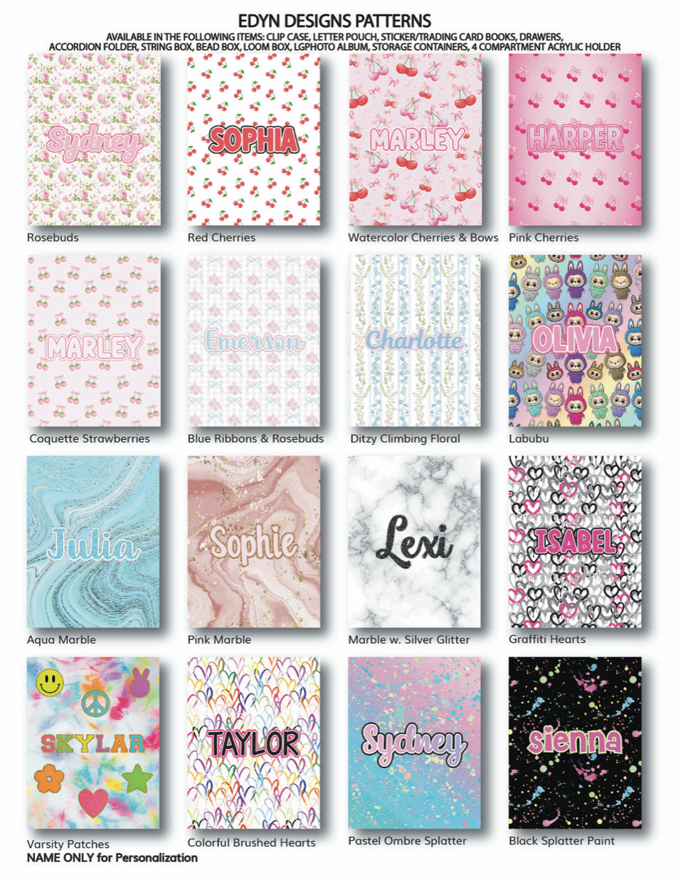 Personalized Letter Zip Folio