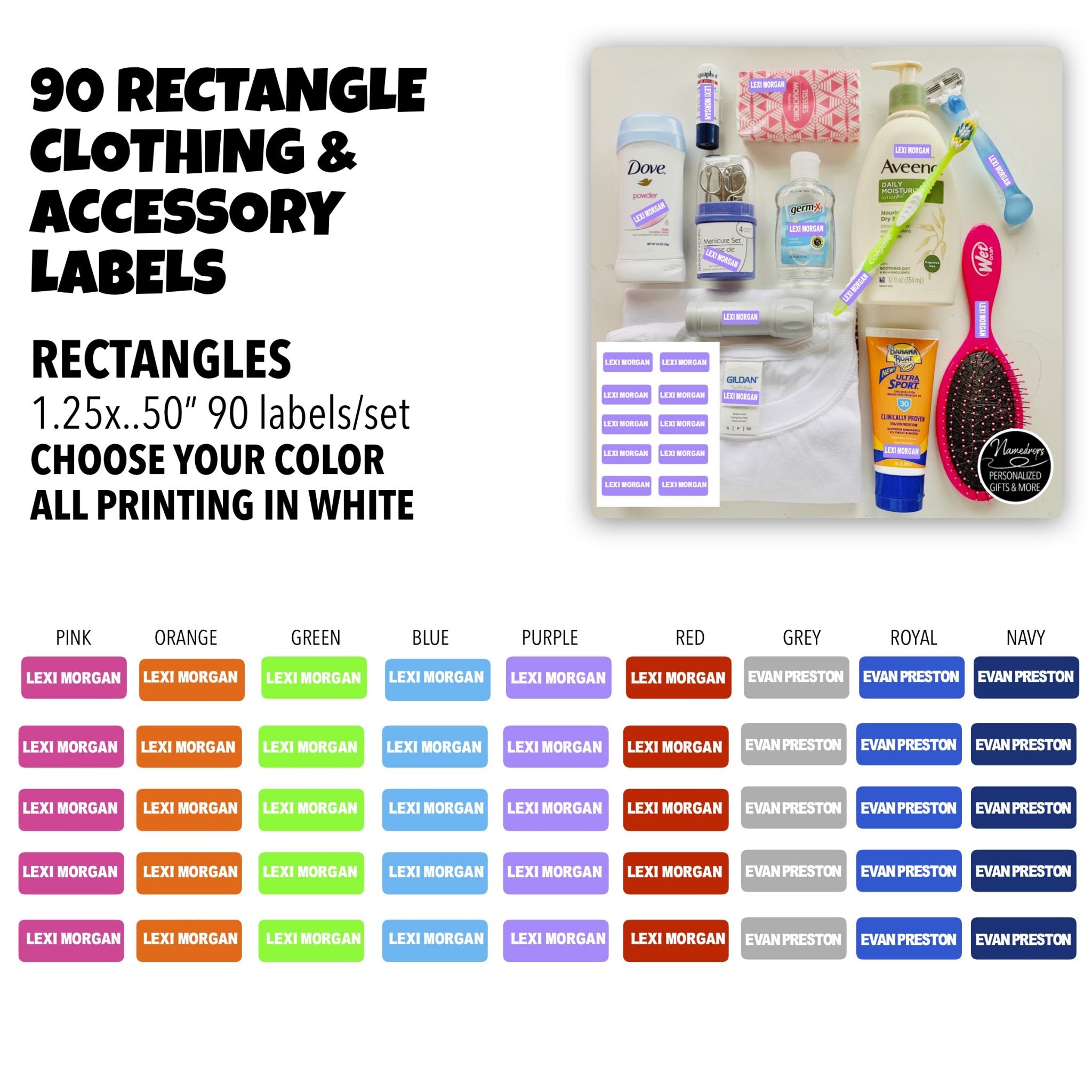 Rectangle Clothing Labels – Lauren & Lola