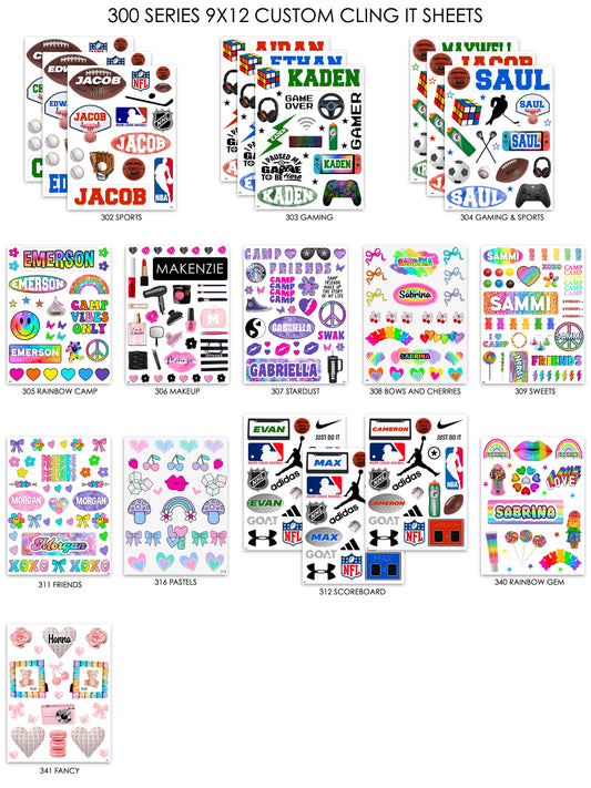 Personalized Cling It Sheet 300 Series