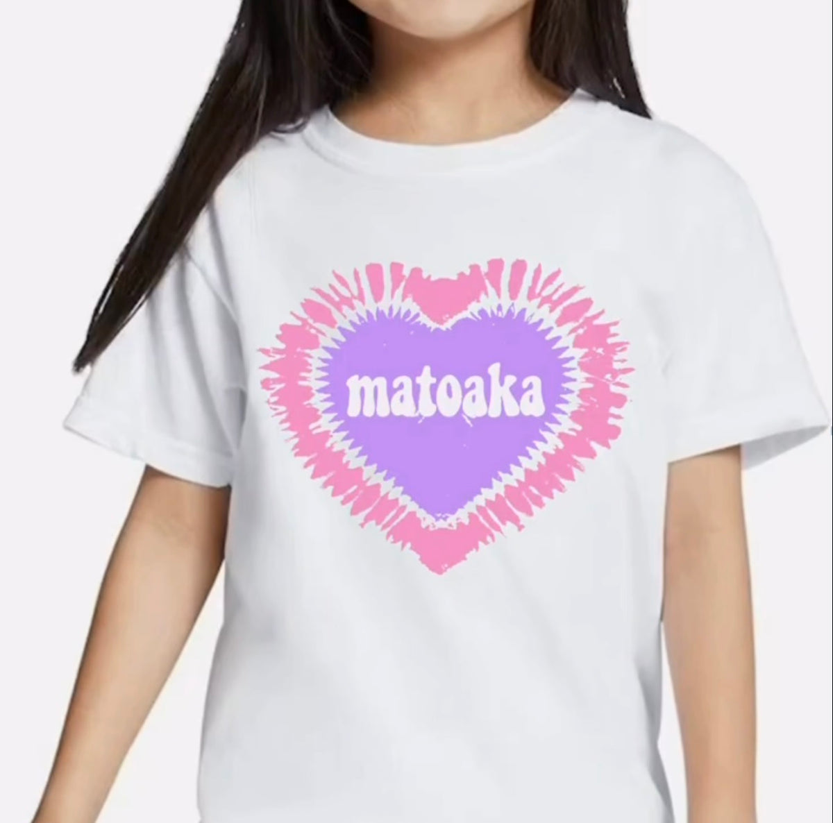 Tie Dye Heart Raw Edge Tee