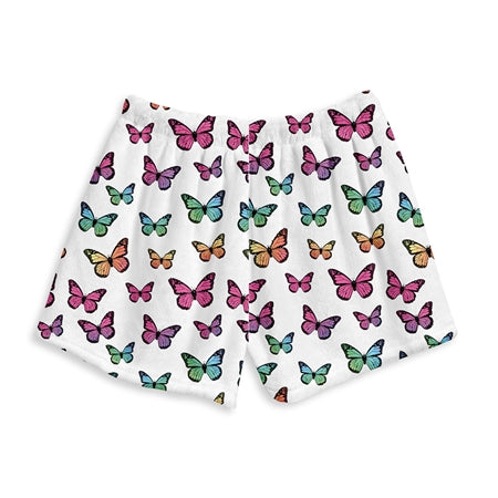 Rainbow Butterfly Fuzzy Lounge Shorts