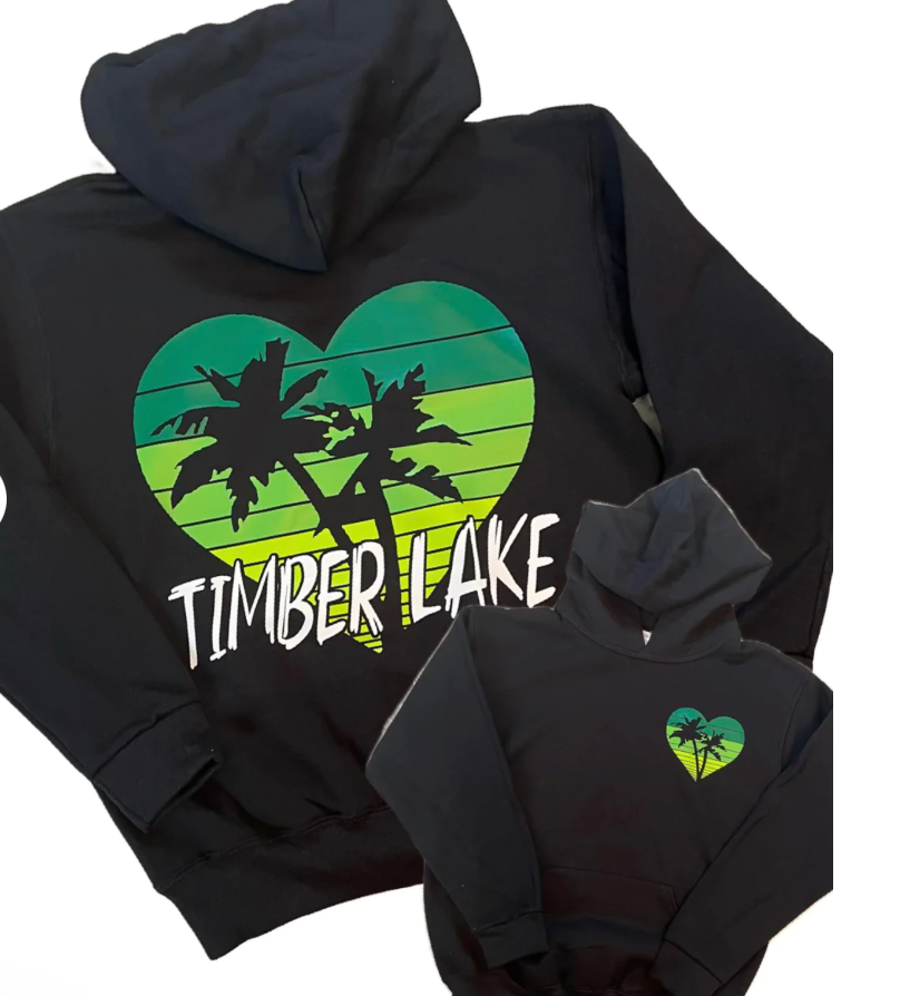 Ombre Heart Palm Tree Hoodie