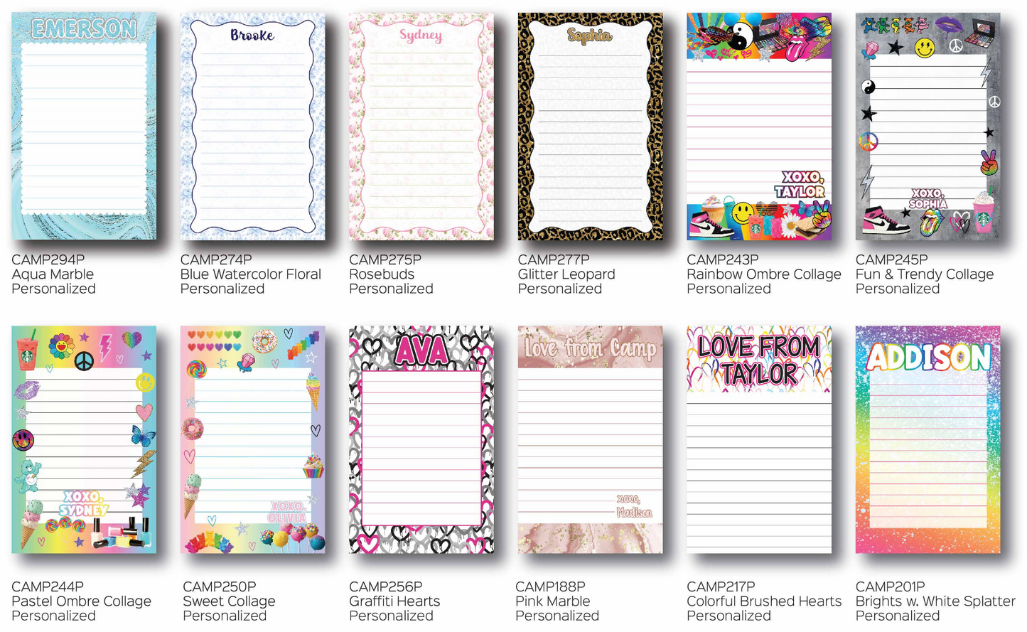 Personalized Camp Stationery Set