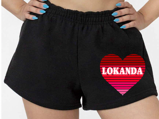 Striped Ombre Heart Cut Off Shorts