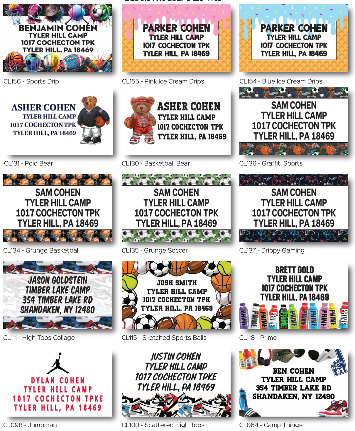 Large Address Labels