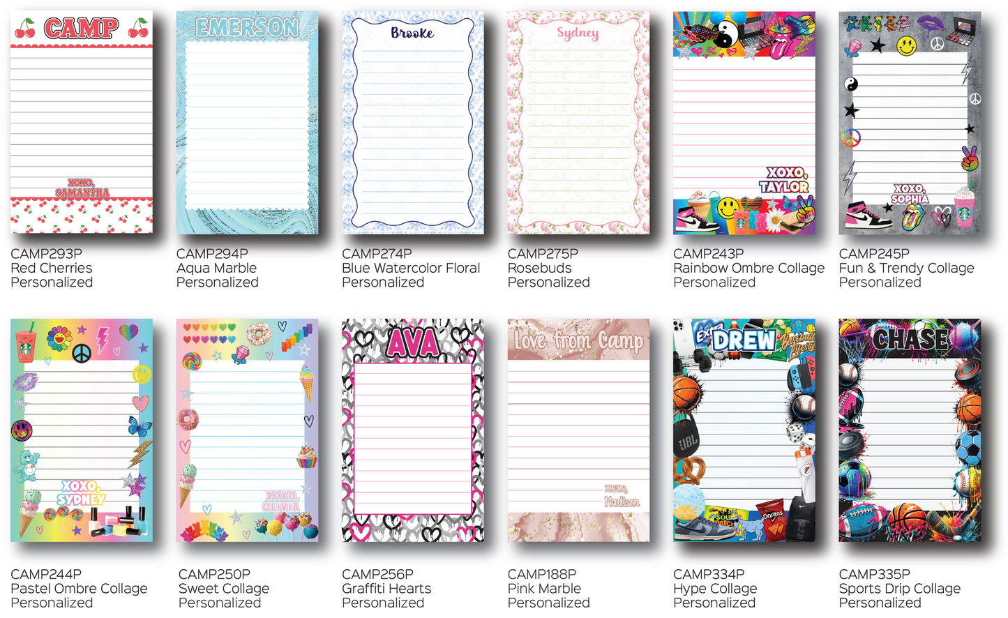 Personalized Camp Stationery Set