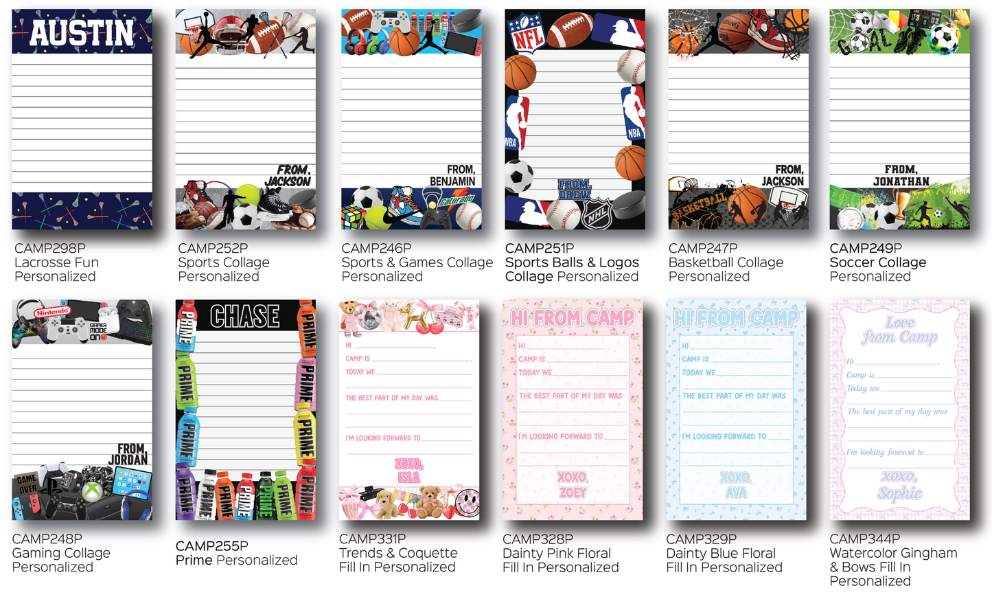 Personalized Camp Stationery Set
