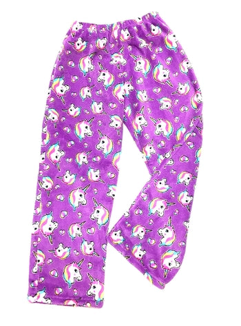 Purple Unicorns Fuzzy PJ Pants